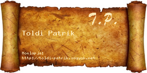Toldi Patrik névjegykártya